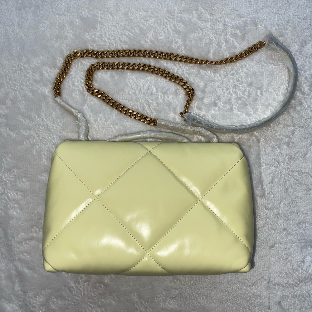 NWT Tory Burch Kira Diamond Quilt Small Shoulder Bag Convertible Frozen Zest - Picture 7 of 16